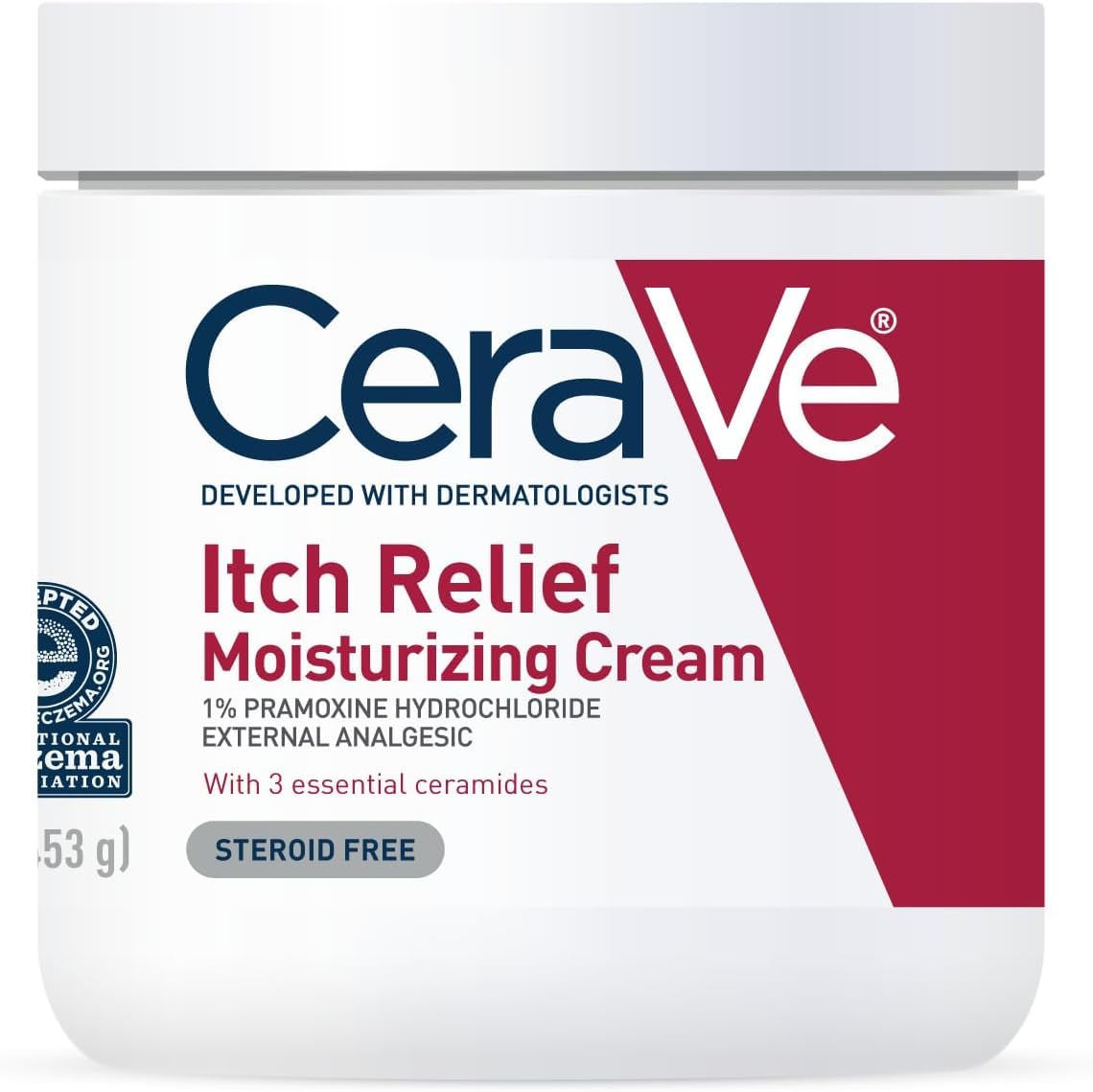 CeraVe Moisturizing Cream for Itch Relief. Anti Itch Cream. 12oz | Relieves Minor Skin Irritations. Sunburn and Bug Bites with Pramoxine Hydrochloride In A Fragrance Free Formula