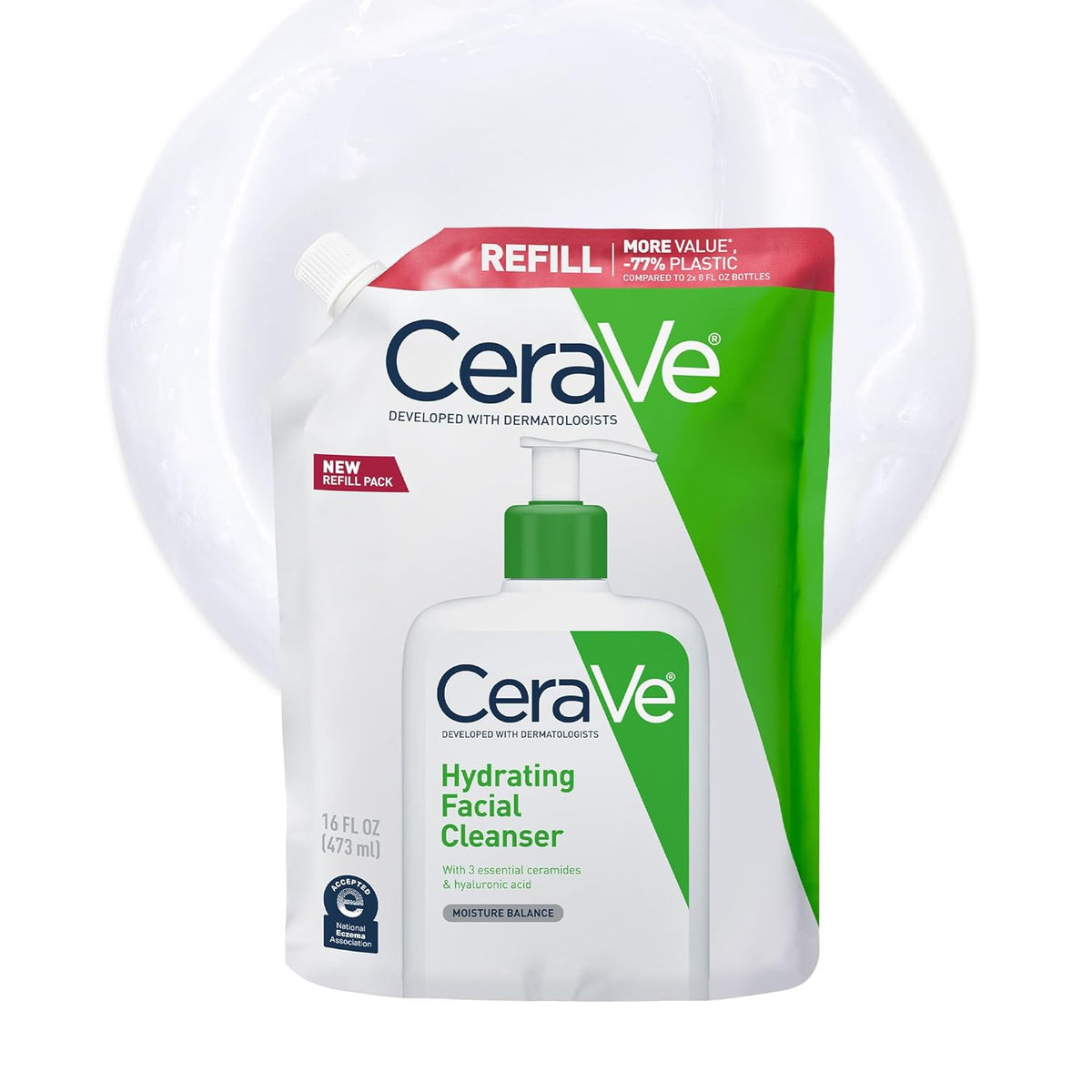 CeraVe Hydrating Cleanser with Hyaluronic Acid. Face Wash for Dry Skin.16oz | Skin Care For Men and Women. Daily Cleanser & Makeup Remover with Glycerin & Ceramides. National Eczema Association Certified