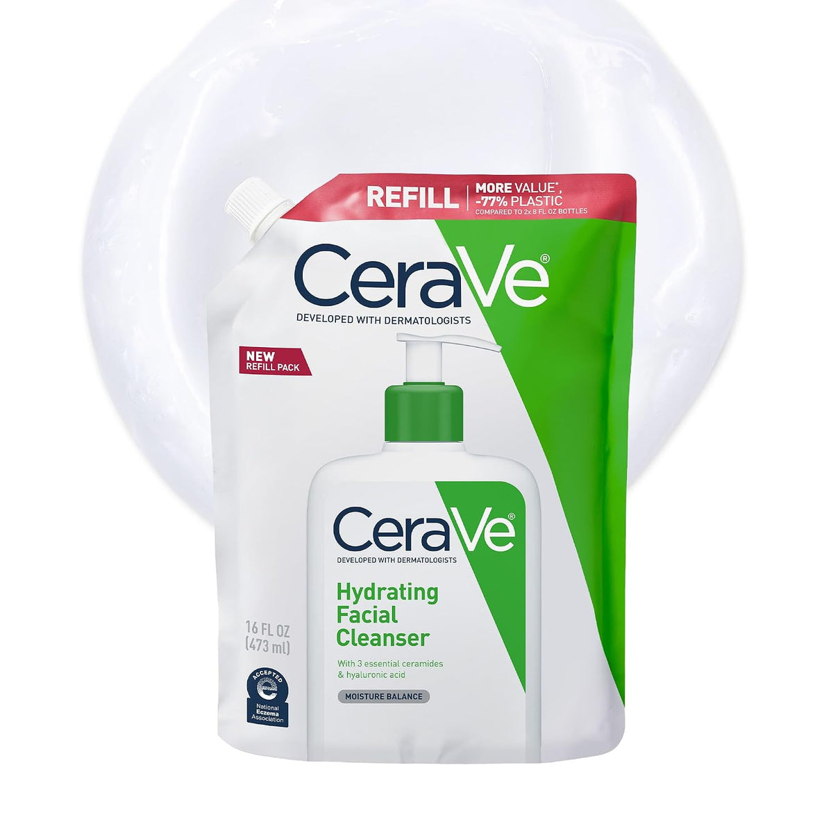 CeraVe Hydrating Cleanser with Hyaluronic Acid. Face Wash for Dry Skin.16oz | Skin Care For Men and Women. Daily Cleanser & Makeup Remover with Glycerin & Ceramides. National Eczema Association Certified